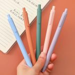 Macaron Press Gel Pen Black Student Signature Pen - Purple - Image 2